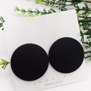 New Trendy Fashion Round Black Color Drop Earrings for Women