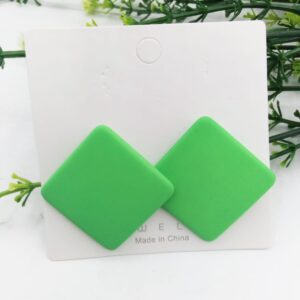 New Trendy Fashion Square Light Green Color Drop Earrings for Women