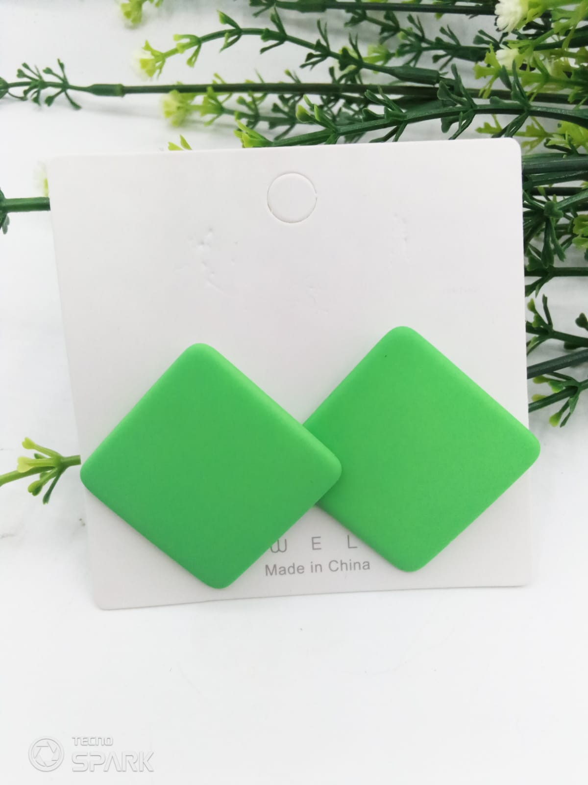 New Trendy Fashion Square Light Green Color Drop Earrings for Women