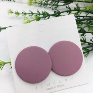 New Trendy Fashion Round Violet Color Drop Earrings for Women