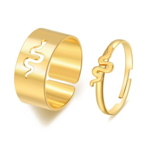 Snake Rings Set For Couple Women Men Fashion Adjustable Key Love Ring Friendship Lover Jewelry