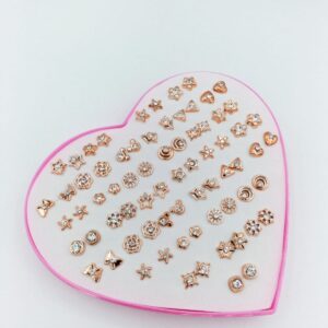 36 Pairs of Golden Studs Earrings For Girls & Women