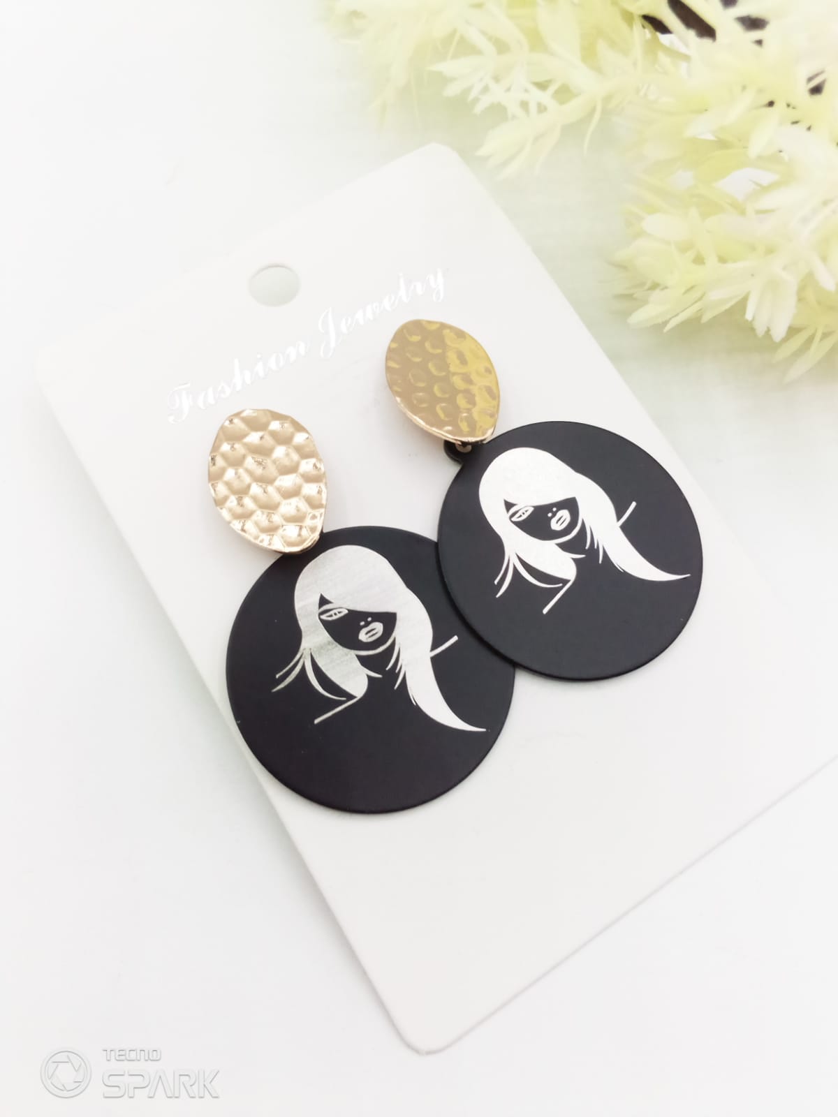 Beauty Head portrait Printed Fashion Drop Earring For Women