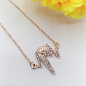Golden Heartbeat Pendant For Women Crystal Jewelry Charm Statement Chain Necklaces