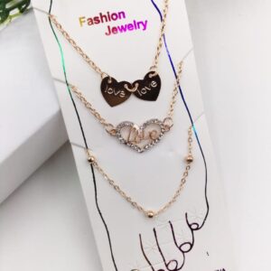 Golden Anklet Love Heart Set