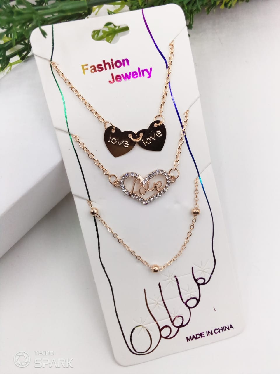 Golden Anklet Love Heart Set