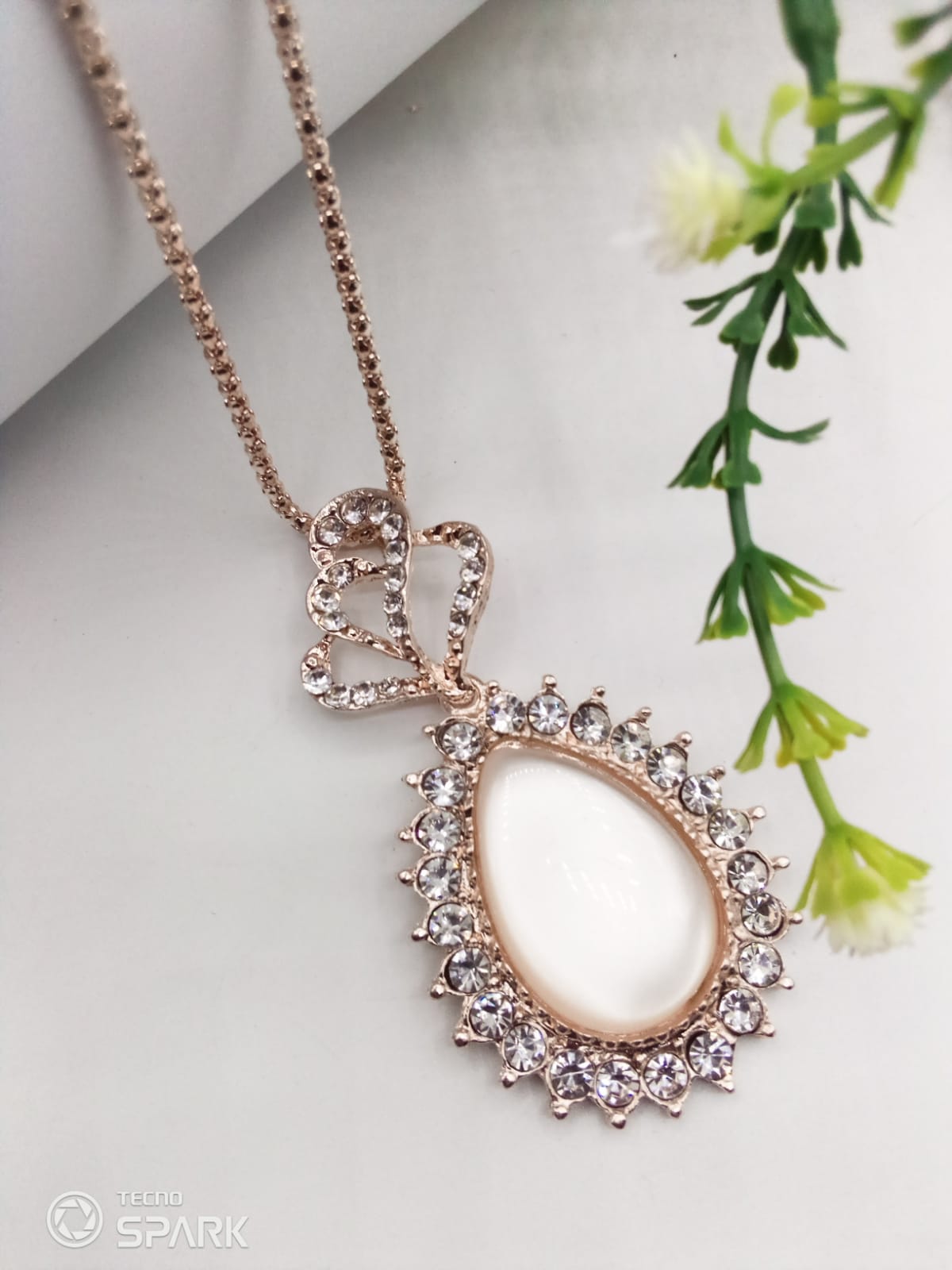 Golden Egg Pearl Pendant For Women Crystal Jewelry Charm Statement Chain Necklaces