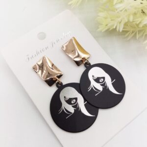 Beauty Head portrait Printed Fashion Drop Earring For Women