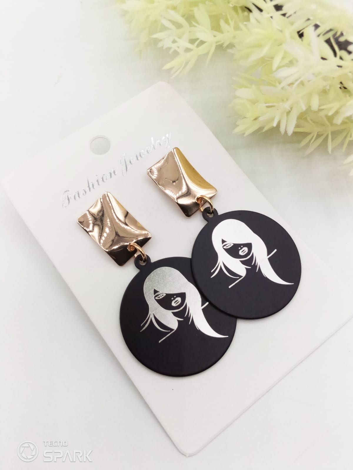 Beauty Head portrait Printed Fashion Drop Earring For Women