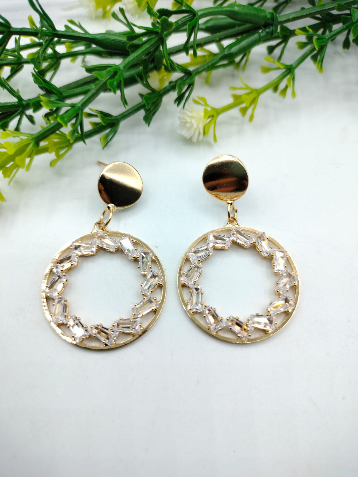 Earrings for Women Golden Round Earrings Trend Fashion Jewelry