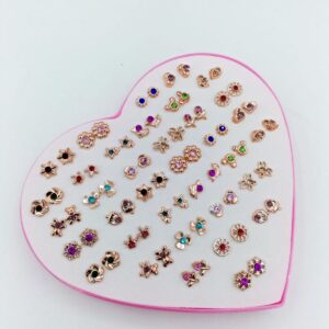 36 Pairs of Multi Golden Studs Earrings For Girls & Women