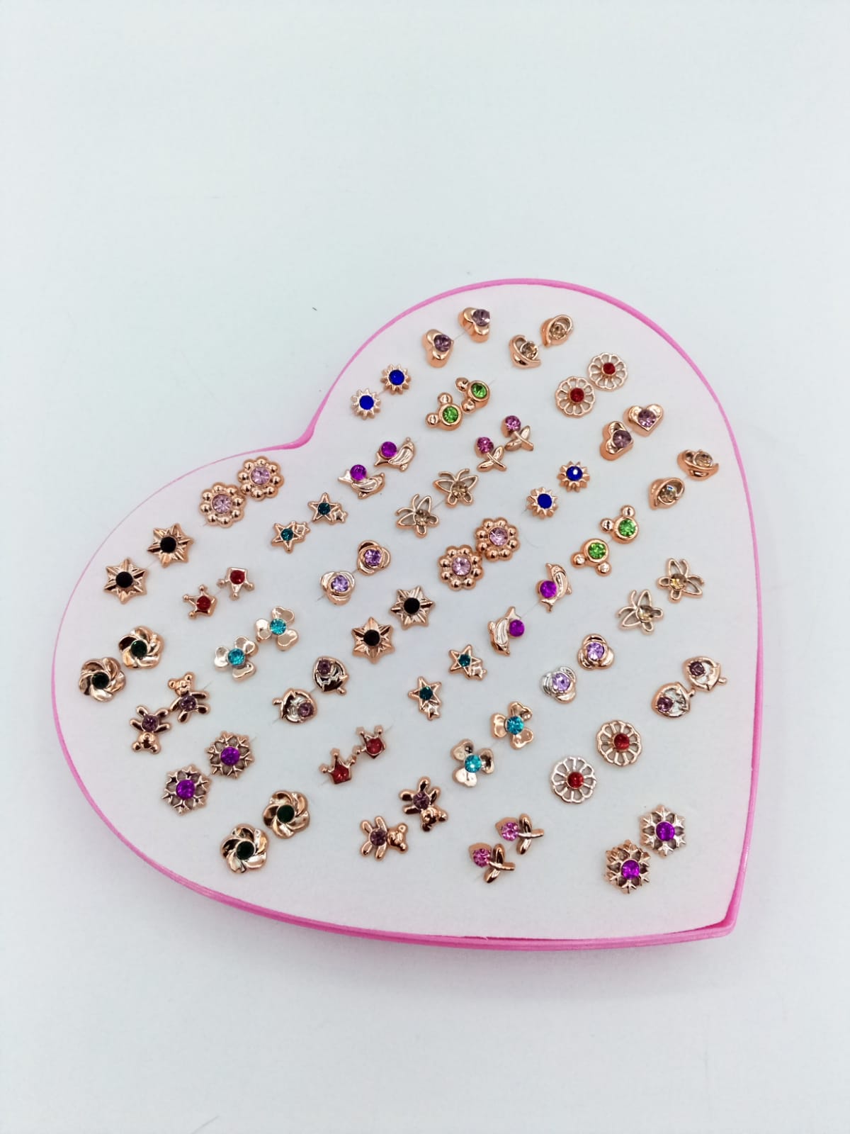 36 Pairs of Multi Golden Studs Earrings For Girls & Women