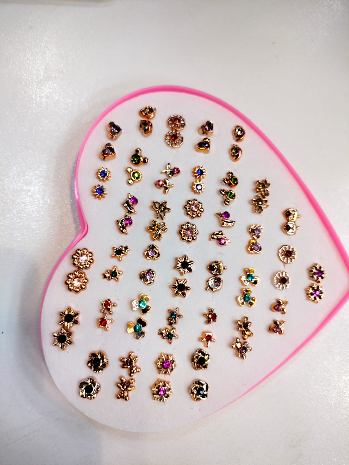 36 Pairs of Multi Golden Studs Earrings For Girls & Women - Image 2