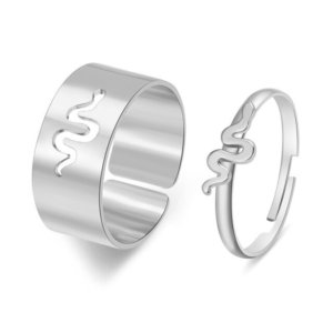 Snake Rings Set For Couple Women Men Fashion Adjustable Key Love Ring Friendship Lover Jewelry