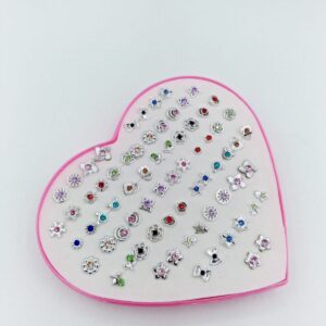 36 Pairs of Silver Studs Earrings For Girls & Women