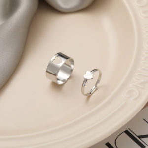 Heart Rings Set For Couple Women Men Fashion Adjustable Key Love Ring Friendship Lover Jewelry