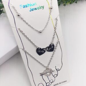 Silver Anklet Arrow Heart Set