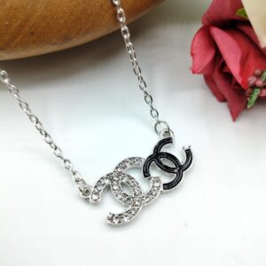 CC Letter Pendant For Women Crystal Jewelry Charm Statement Chain Necklaces