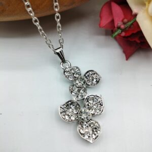 Silver Pendant For Women Crystal Jewelry Charm Statement Chain Necklaces