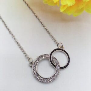 Silver Pendant For Women Crystal Jewelry Charm Statement Chain Necklaces