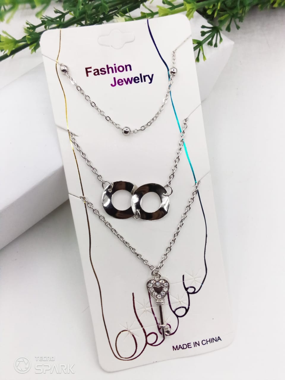 Silver Anklet Key Rings Set