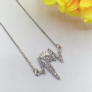 Silver Heartbeat Pendant For Women Crystal Jewelry Charm Statement Chain Necklaces