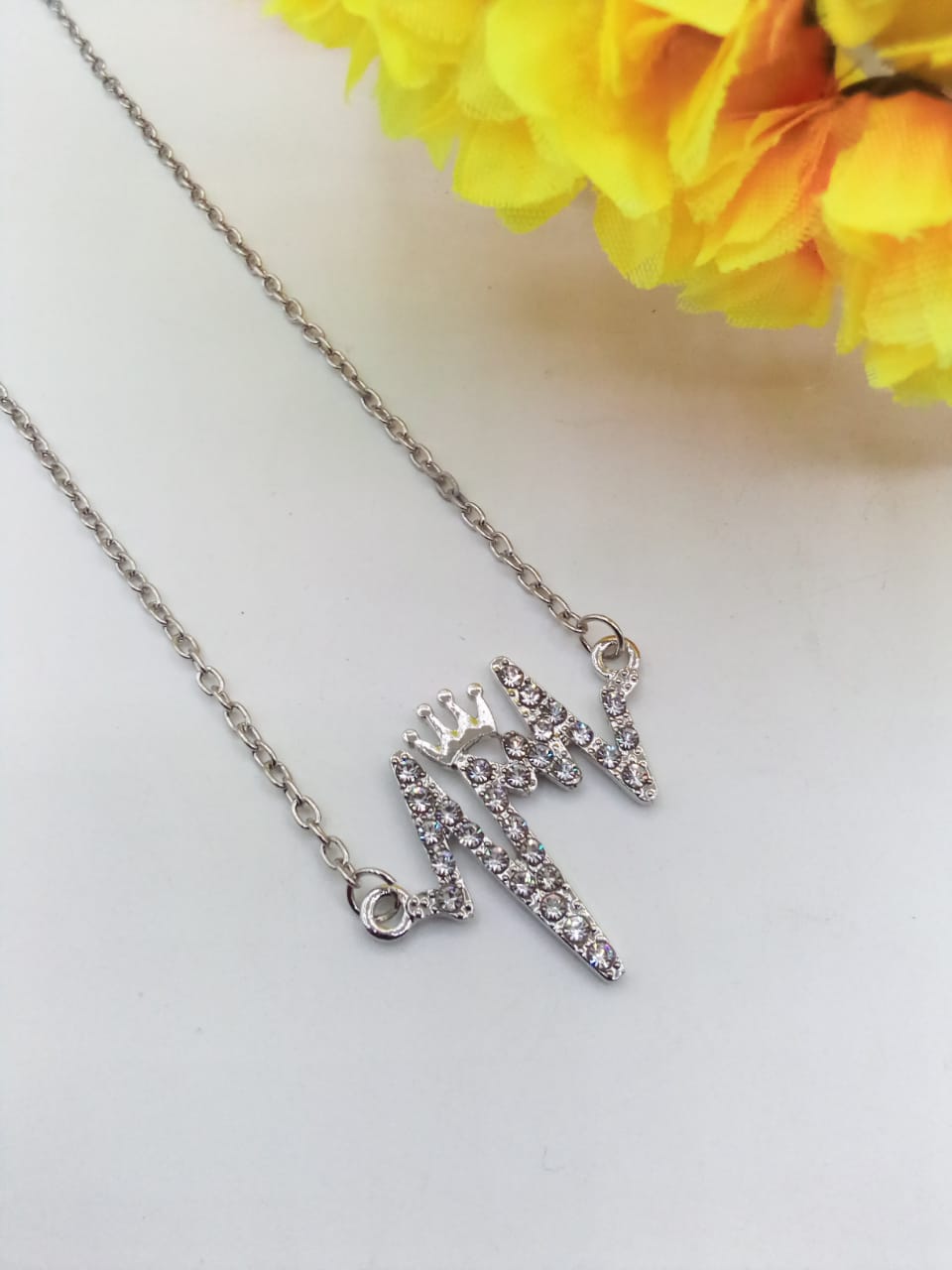 Silver Heartbeat Pendant For Women Crystal Jewelry Charm Statement Chain Necklaces