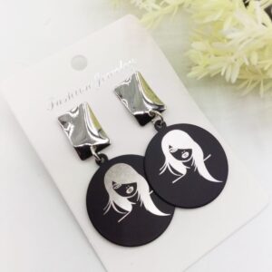 Beauty Head portrait Printed Fashion Drop Earrings For Women