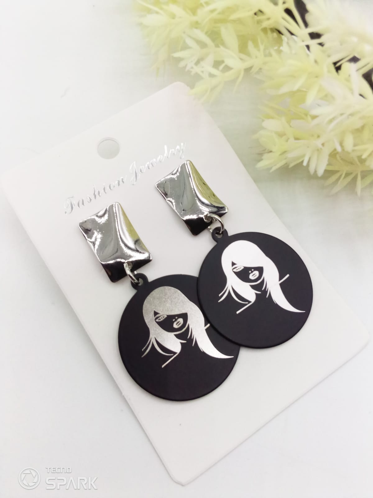 Beauty Head portrait Printed Fashion Drop Earrings For Women