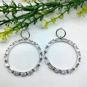 Earrings for Women Silver Round Earrings Trend Fashion Jewelry