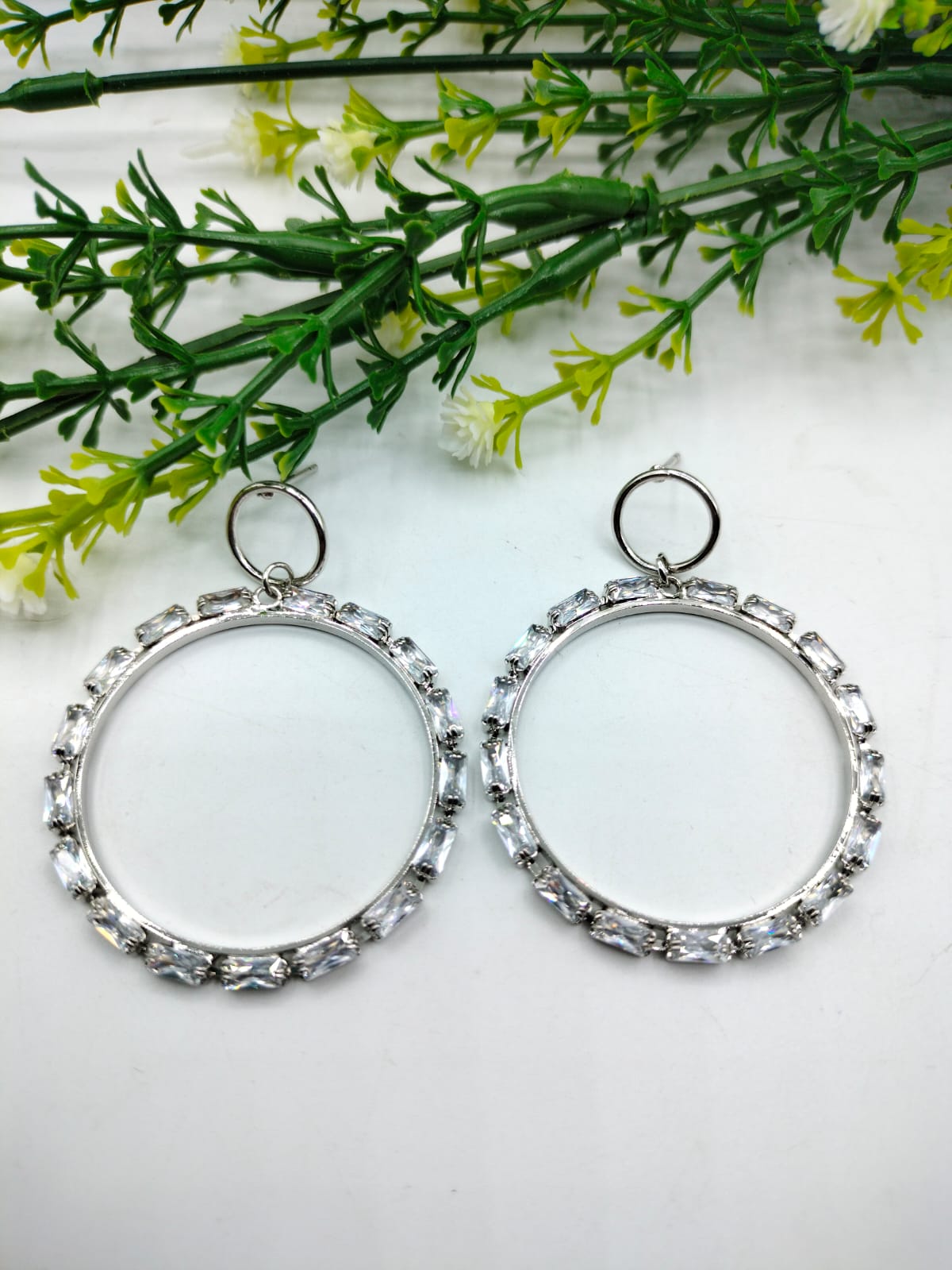 Earrings for Women Silver Round Earrings Trend Fashion Jewelry