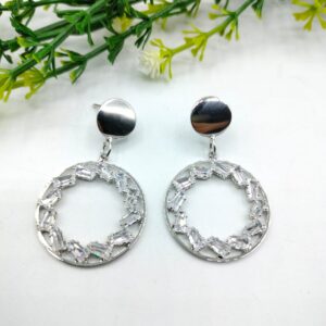 Earrings for Women Silver Round Earrings Trend Fashion Jewelry