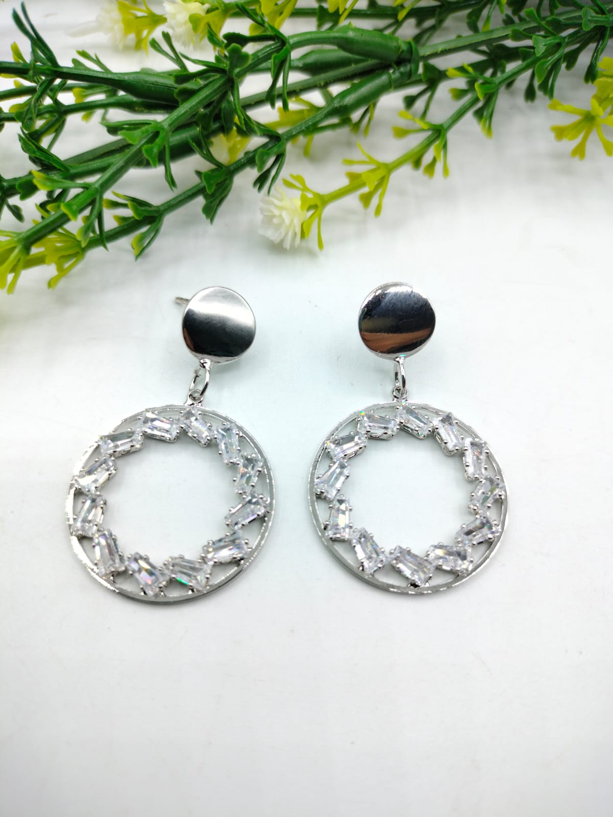 Earrings for Women Silver Round Earrings Trend Fashion Jewelry