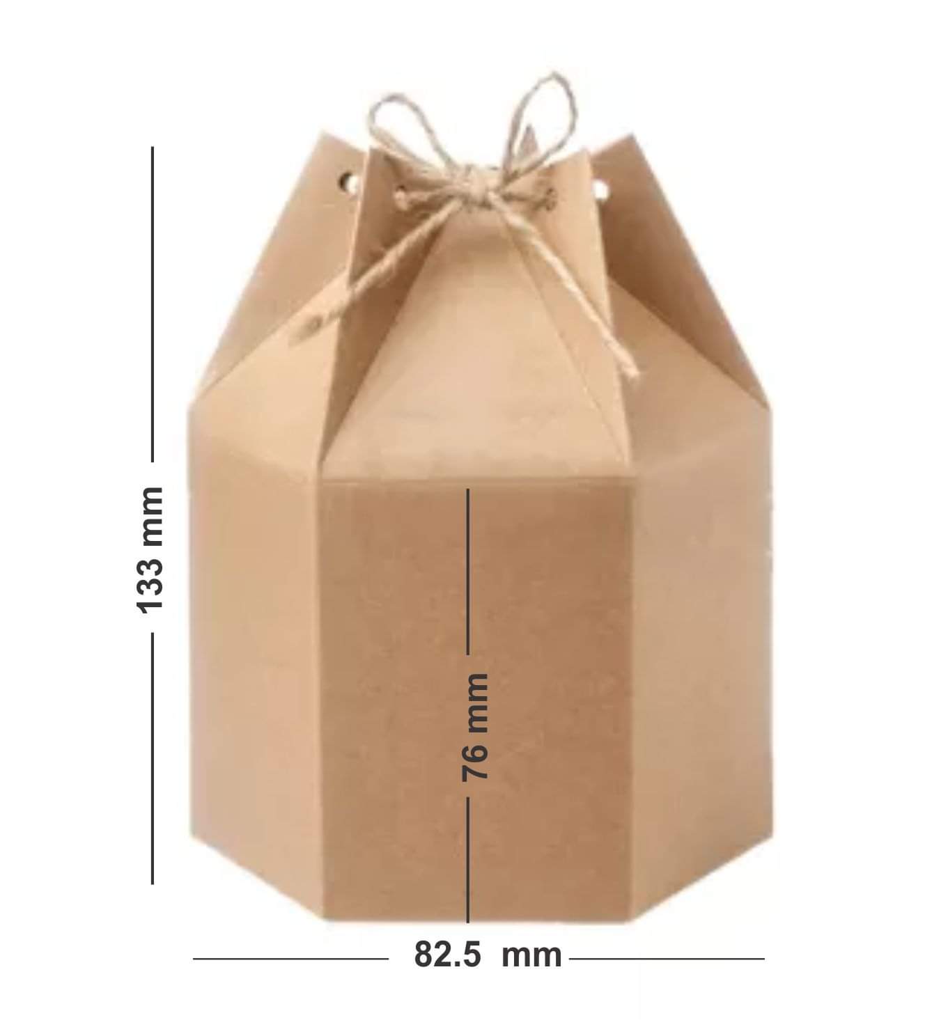 Kraft Card Gift Boxes Lantern Hexagon Kraft Paper Package Box with Twine Candy Chocolate Gift Packing Wrap for Wedding Party Christmas Brown - Image 4