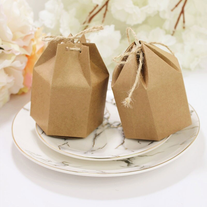 Kraft Pillow Boxes Jewelry Packaging Gift Card Holder Soap Packaging Small Gift Box Wedding Favors