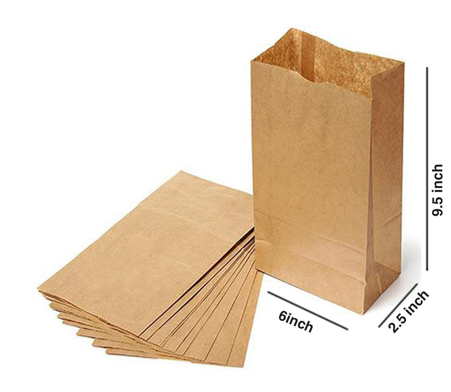 Kraft Brown Bakery Grocery Paper Bags Small Packaging Paper Bags, Great for Lunch Bags, Small Snacks, Gift Bags, Merchandise, Party - Image 4