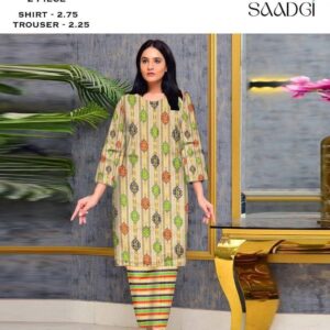 2 Pcs Women's Unstitched Linen Printed
