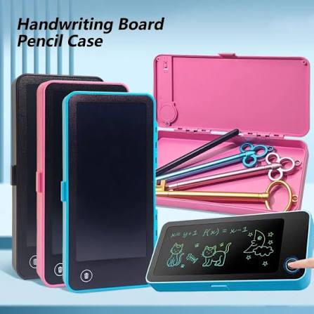 LCD Writing Tablet Pencil Box For Kids | Erasable Writing Board & Stationery Organizer - Image 3
