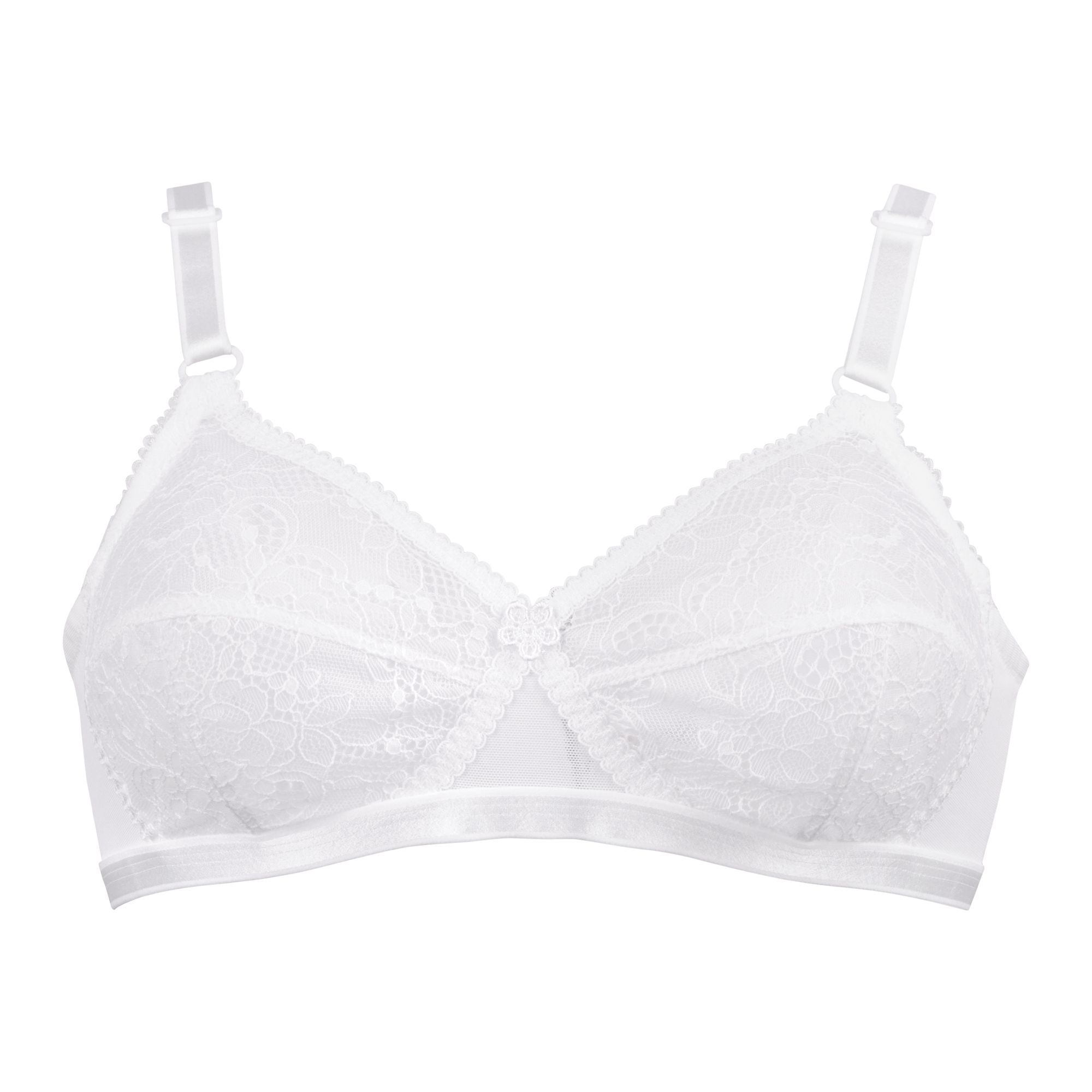 BeBelle Women's X-Over Cross Lace Bra - White - Image 3