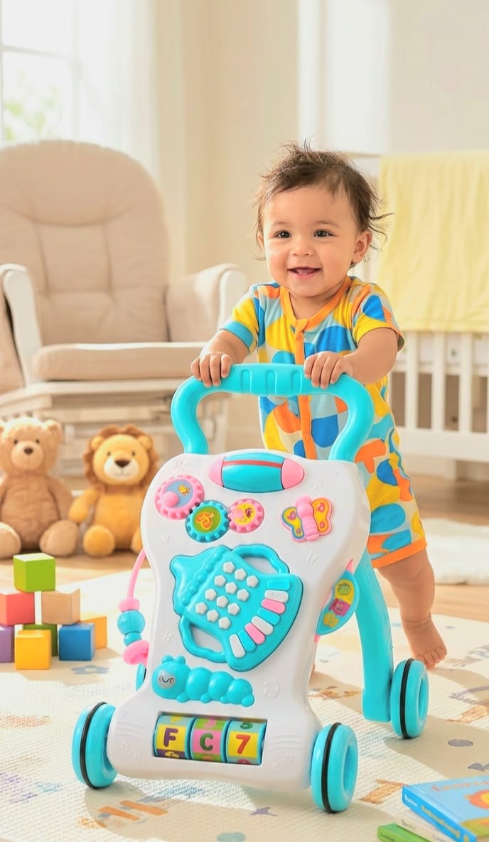 Baby Walker Multifunction Toddler Trolley Musical Drawing Walker