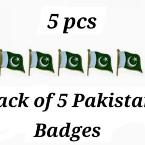 14th August Metal Flag Badges Pack of 5