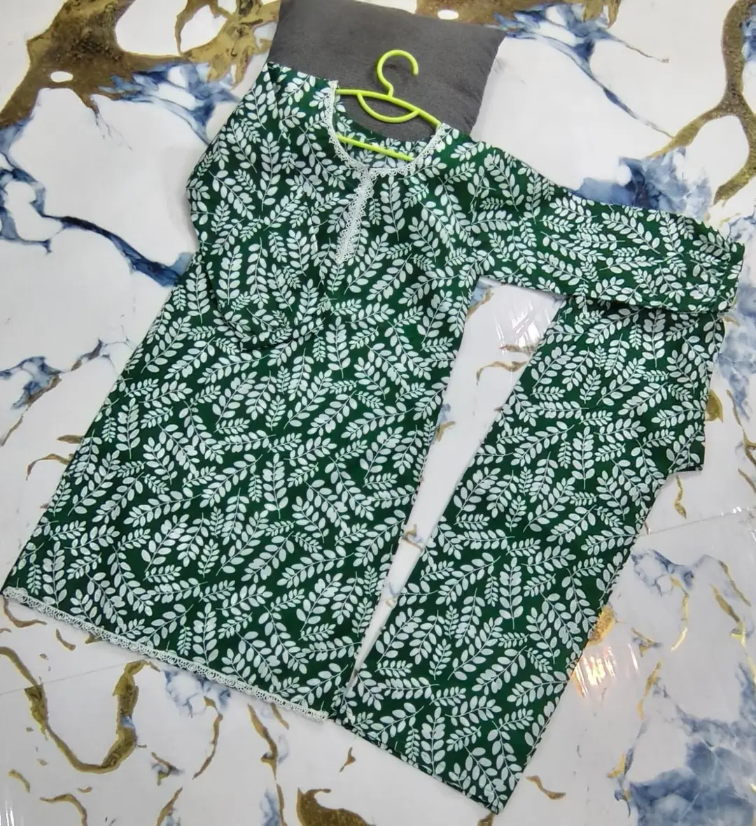 2 Pcs Girl's Cotton Printed Shirt And Trouser Suit - Image 3