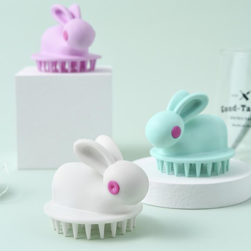 Rabbit Shaped Soft Silicon Hair Massager and Shampoo Washing Brush