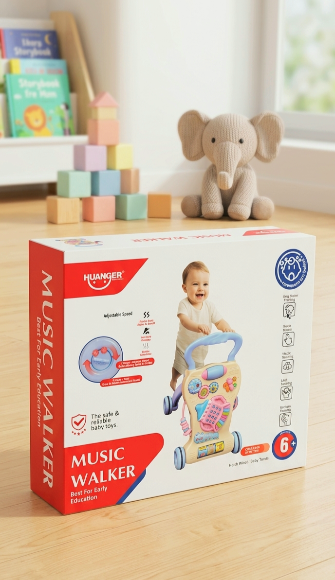 Baby Walker Multifunction Toddler Trolley Musical Drawing Walker - Image 3