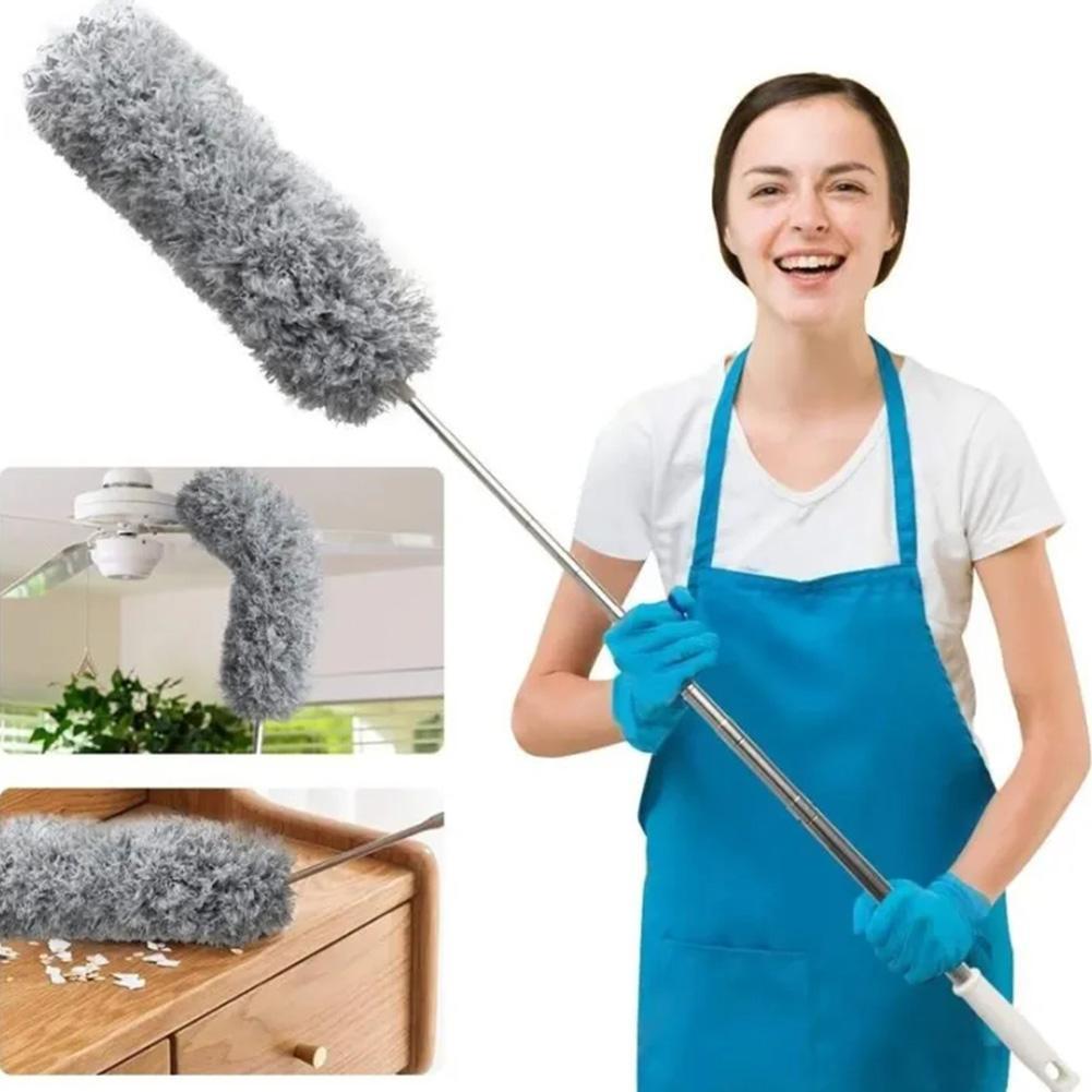 Flexible Microfiber Duster with Telescopic Stainless Steel Handle - Image 3