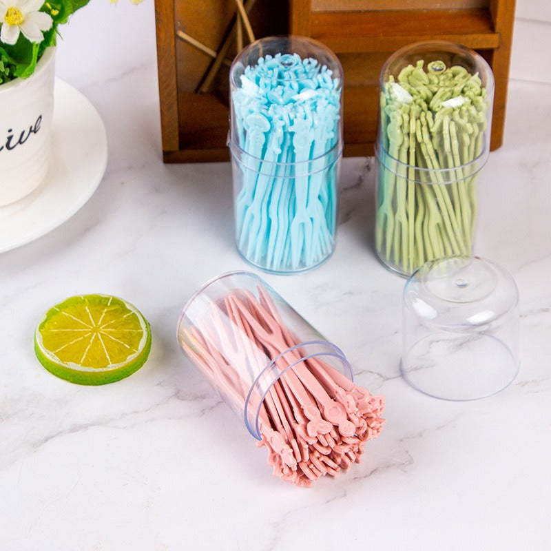 Plastic Cartoon Fruit Forks Set - Image 6