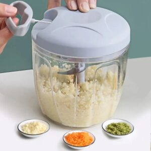 Multifunction Kitchen Food chopper Machine onion chopper Hand Pull Speedy Chopper Turbo Cutter Nicer Dicer Plus Garlic Press small meat Shredders Grinder Mincer Mixer Blender can cut fruits/vegetables/nuts/herbs/onions/garlic/chili