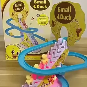 Small Duck Climbing Stairs Toy Electric Ducks Chasing Race Track Game Set