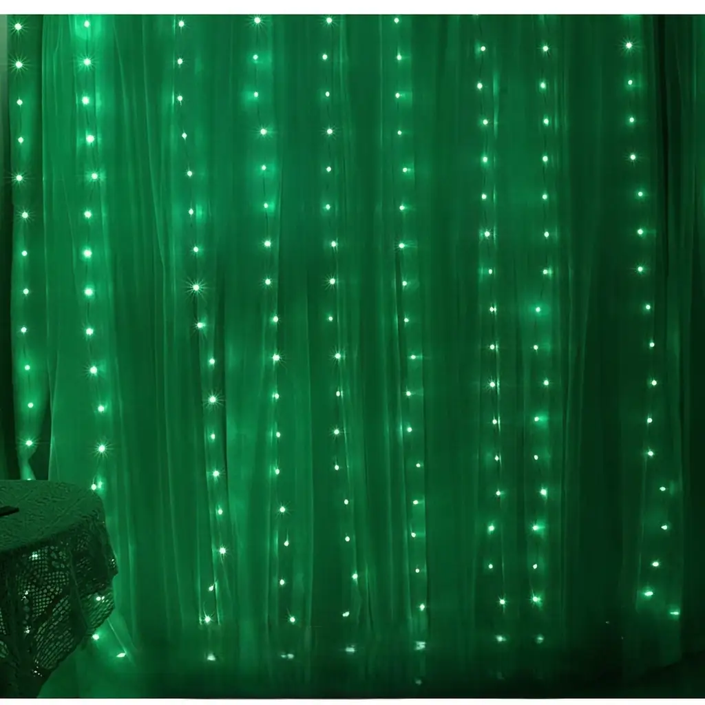 Green Curtain Jaal LED Fairy Lights 10x10 Feet for Independence Day & Party Decoration - Image 2
