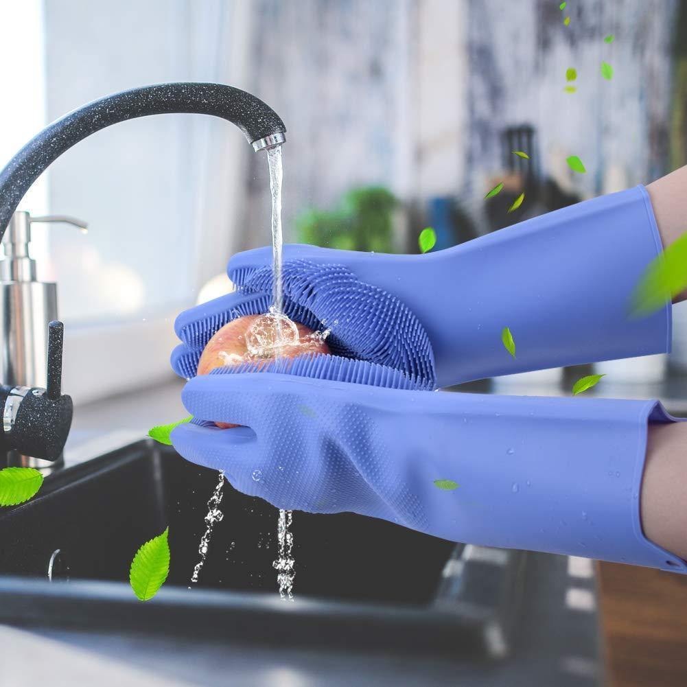 Silicon Washing Gloves High Quality Big Size - Household Accessory Designed For Cleaning And Washing Routine (Random Color)
